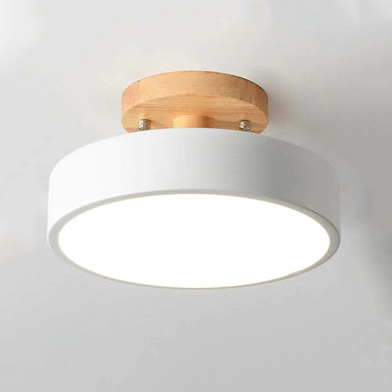 Orya Round LED Flush Mount Ceiling Light Modern Wood Colorful - Neutralighting