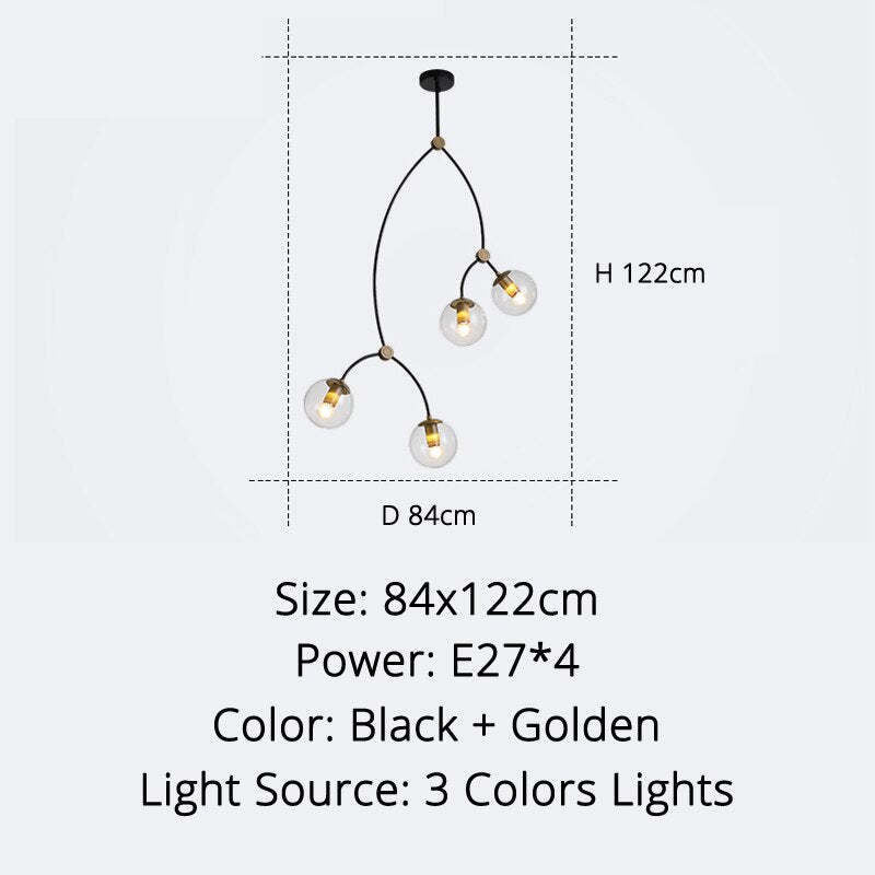 Marvenara Glass Chandelier-Moonnatur