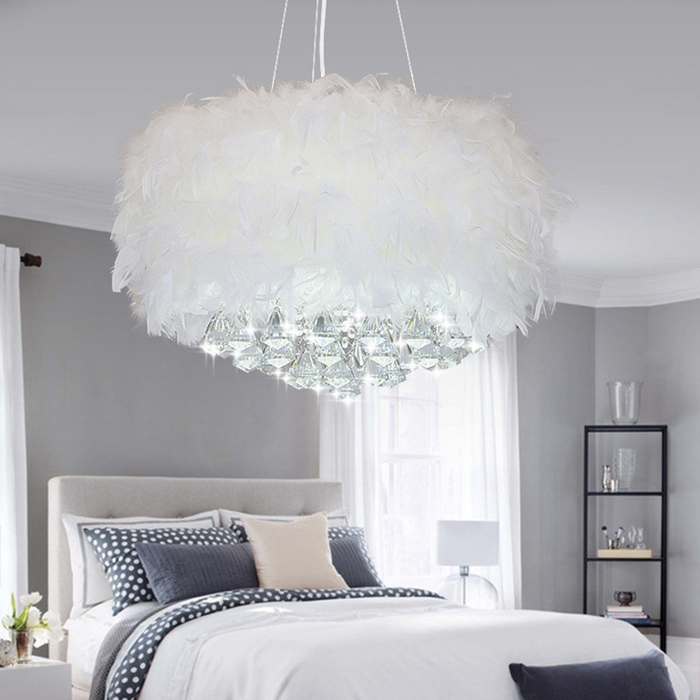 Casterevia Feather Chandelier-Moonnatur