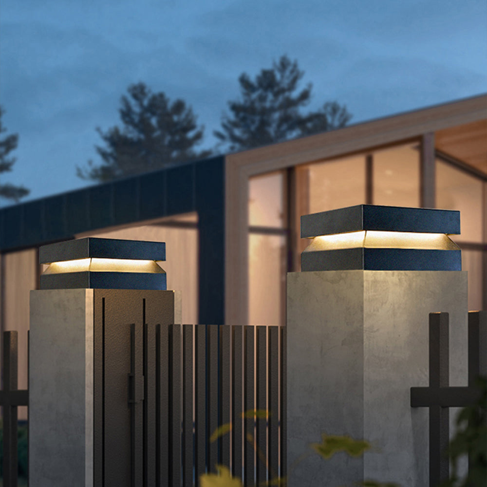 Axion Modern Concave Metal Black Outdoor Lamps, Solar - Neutralighting