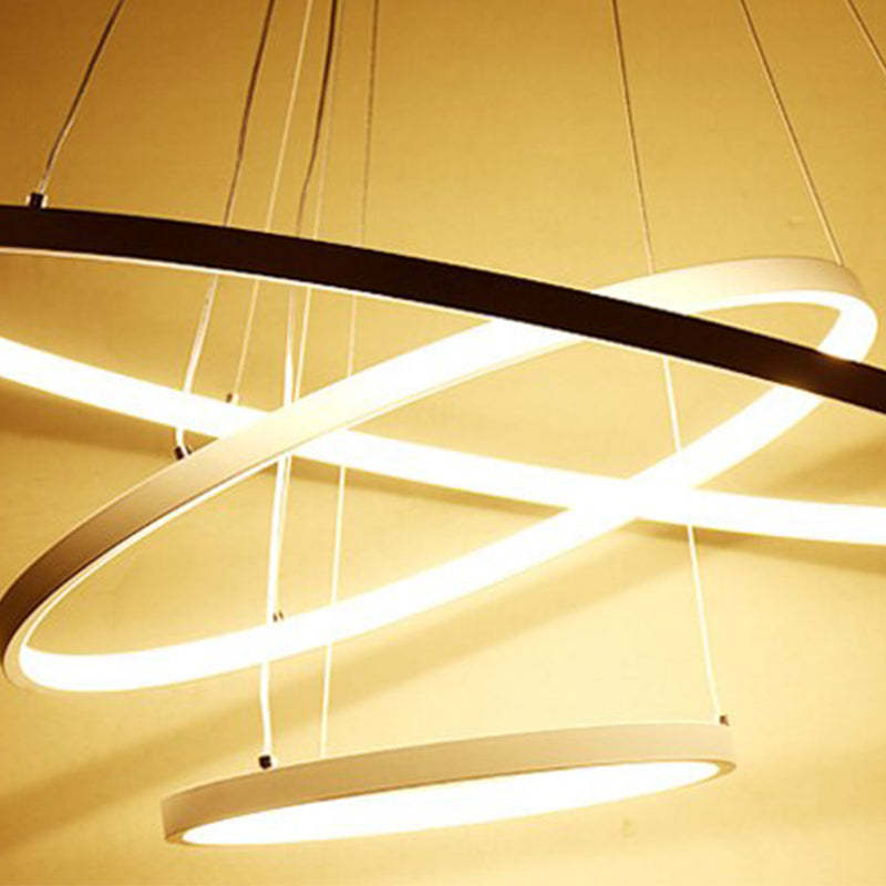 Aluna Pendant Light, Inner Ring Illuminated, White/Black/Gold - Neutralighting