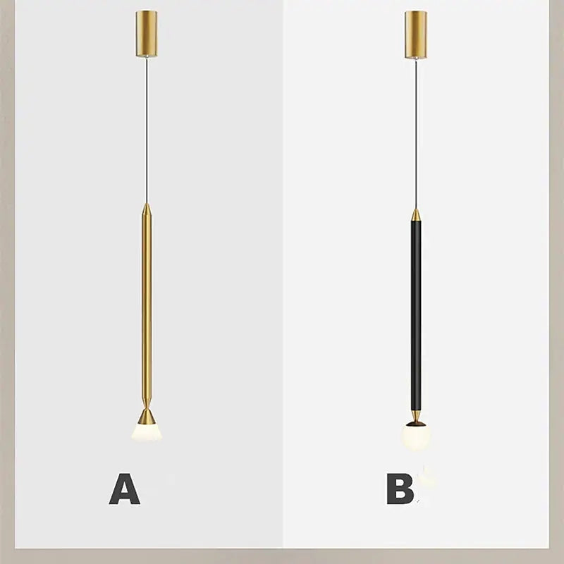 Auri Linear Metal Pendant Light Bedside, Black & Gold - Neutralighting