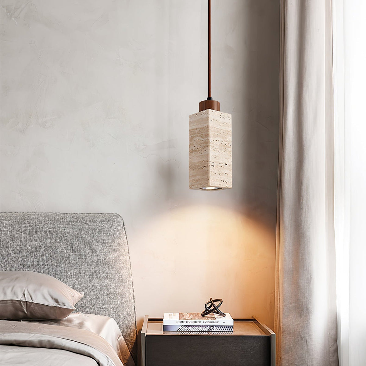 Ambelholm Travertine Pendant Light-Moonnatur