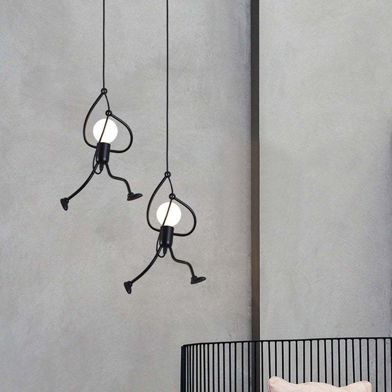 Miro Retro Modern Iron Man Pendant Light, Black - Neutralighting