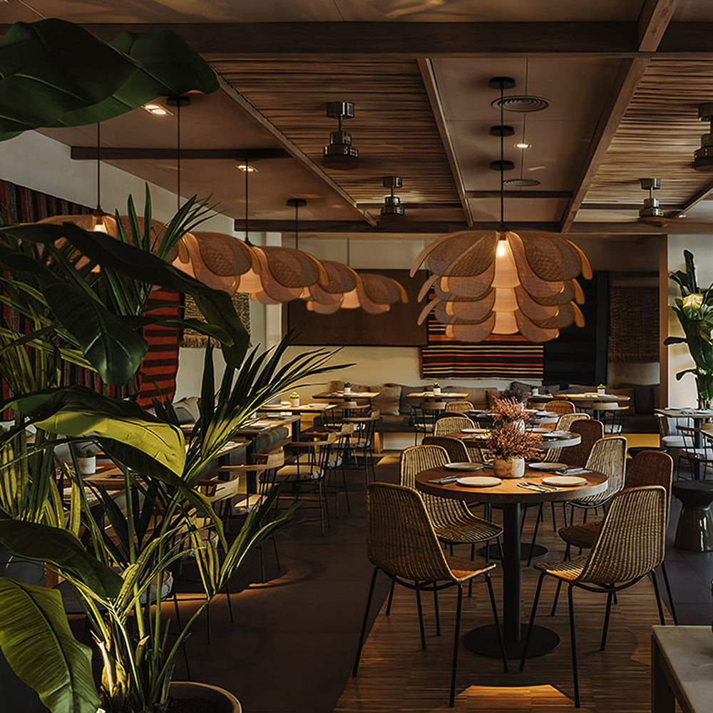 Aiko Handmade Pendant Light, Rattan/Willow Weave - Neutralighting