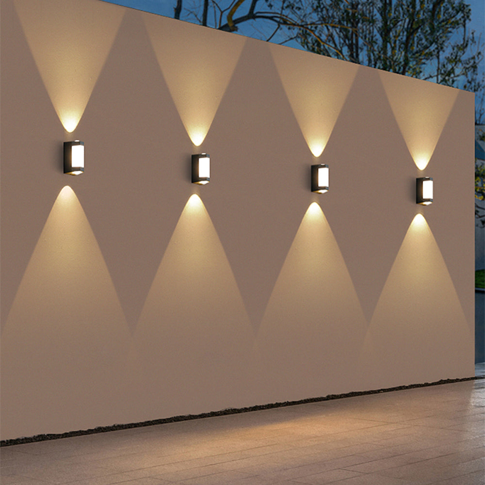 Marve Nordic Up Down Acrylic Outdoor Wall Lamp, White/Black - Neutralighting