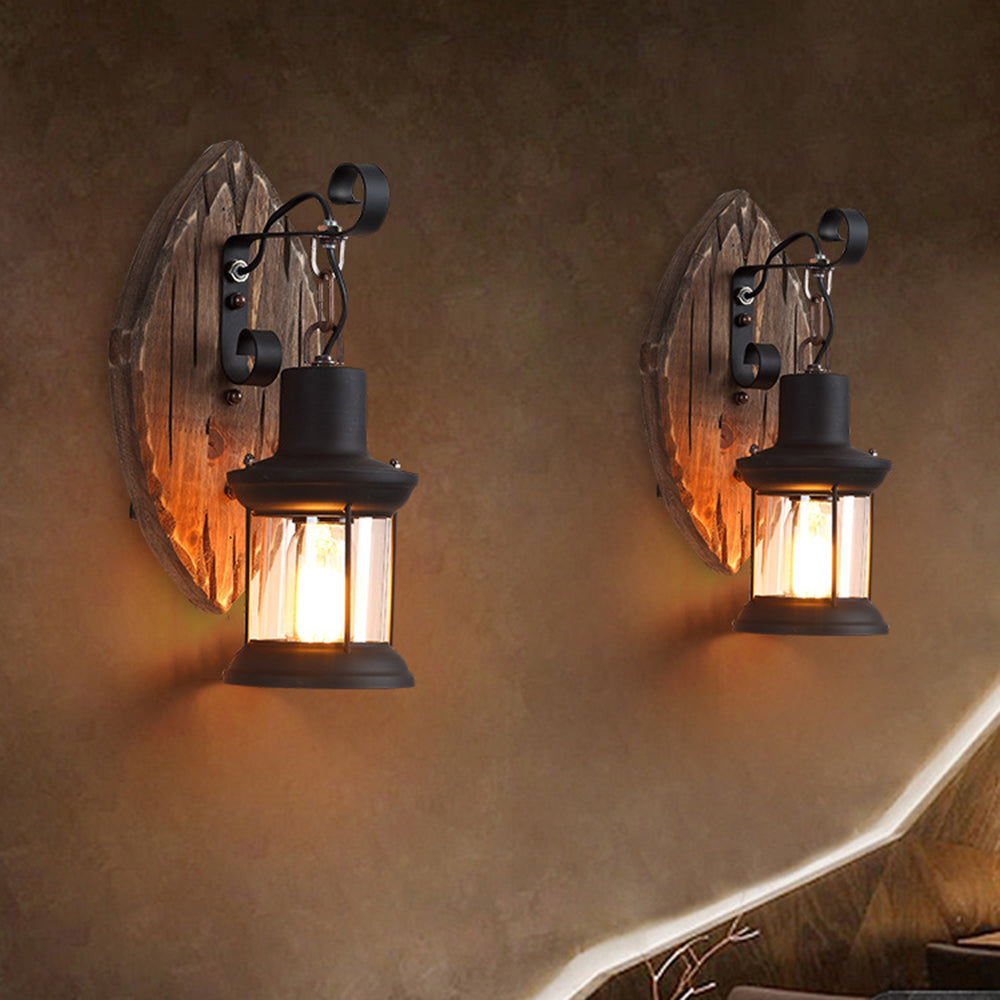Wilveniel Pine Wood Wall Light-Moonnatur