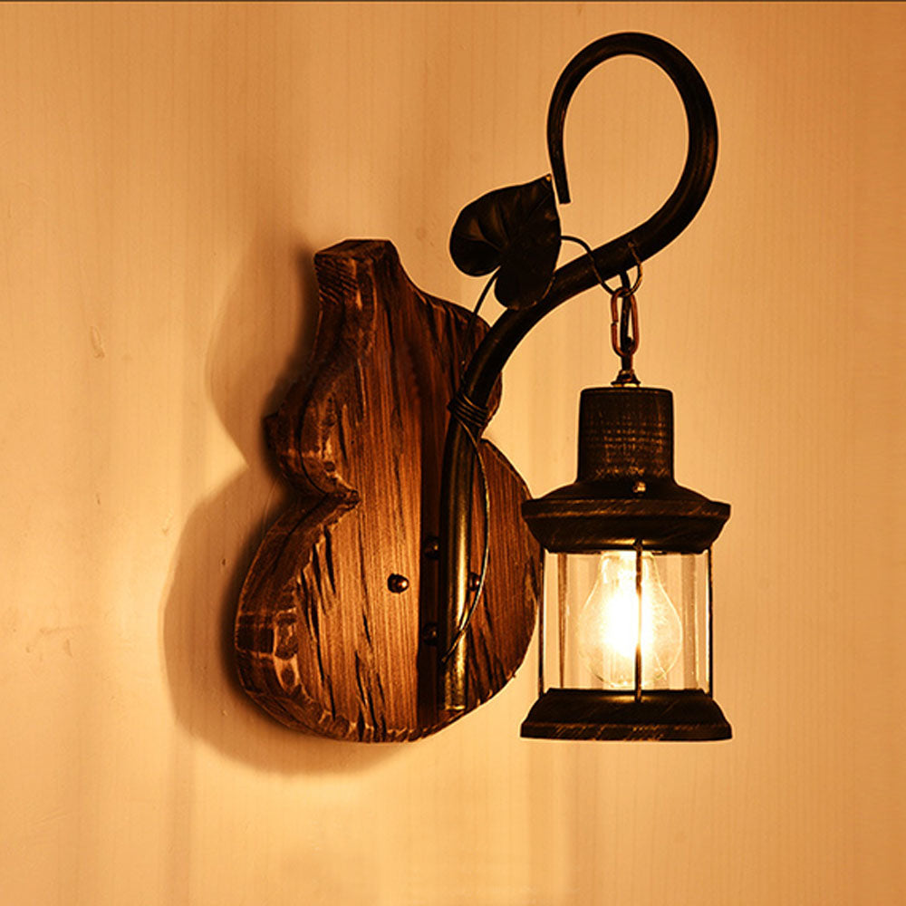 Ambelina Pine Wood Wall Light-Moonnatur