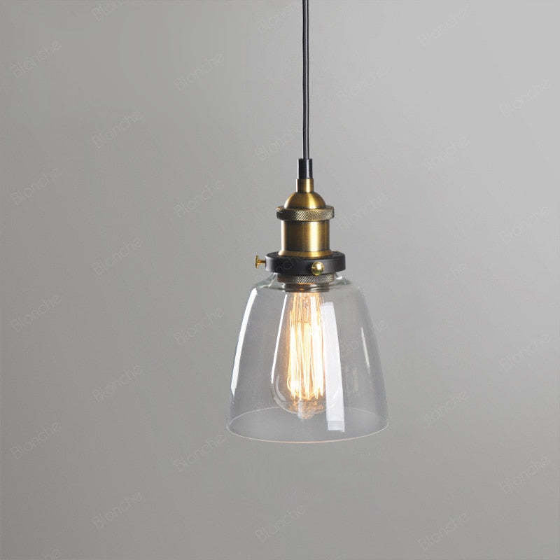 June Industrial Glass Pendant Light Clear/Amber/Smoke Grey - Neutralighting