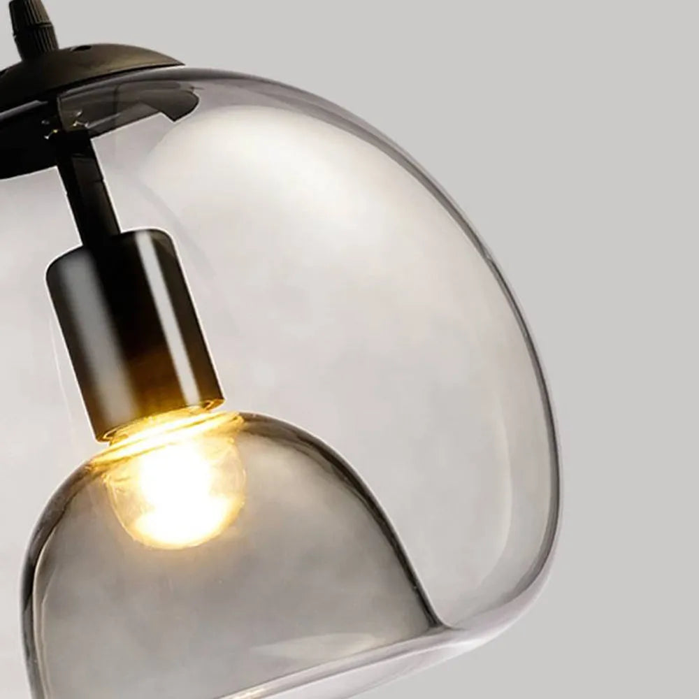June Globe Glass Pendant Light, Amber/Smoky Grey - Neutralighting