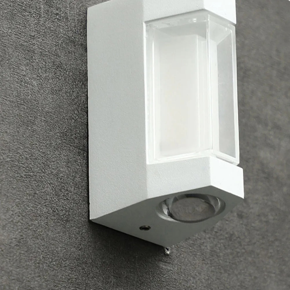 Marve Nordic Up Down Acrylic Outdoor Wall Lamp, White/Black - Neutralighting