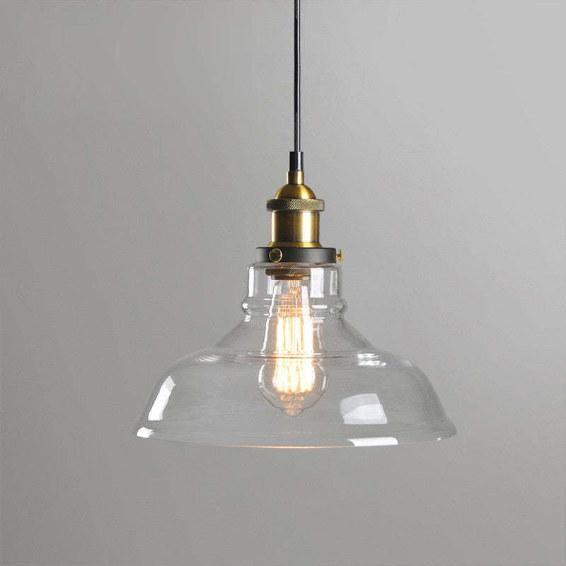 June Industrial Glass Pendant Light Clear/Amber/Smoke Grey - Neutralighting