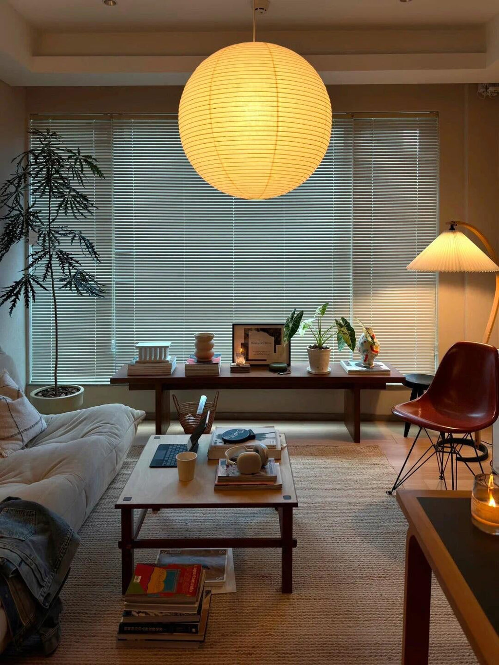 Dewavelle Paper Pendant Light-Moonnatur