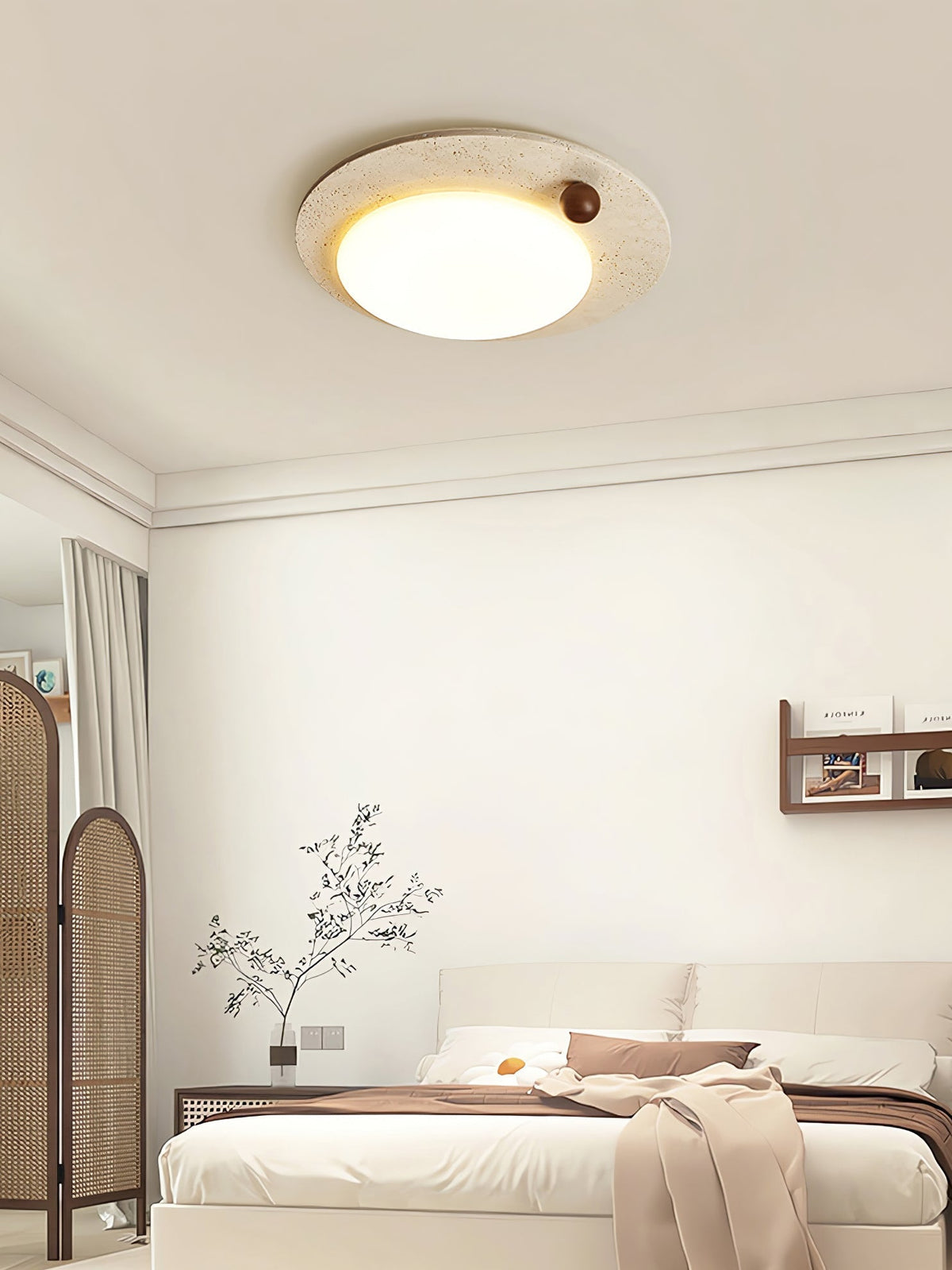 Osweneth Travertine Ceiling Light-Moonnatur