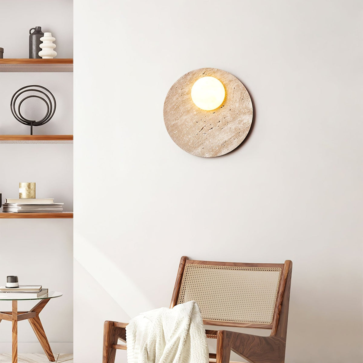 Norrelelle Travertine Wall Light-Moonnatur