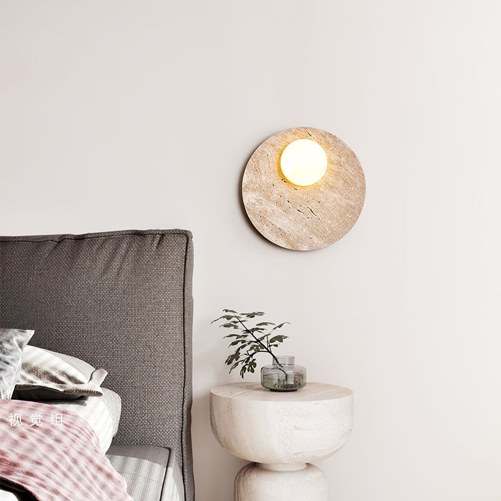 Norrelelle Travertine Wall Light-Moonnatur