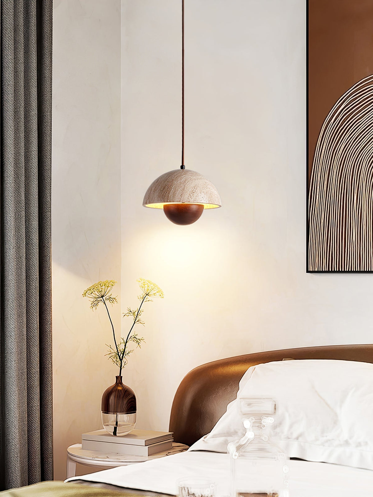 Oakenenna Travertine Pendant Light-Moonnatur