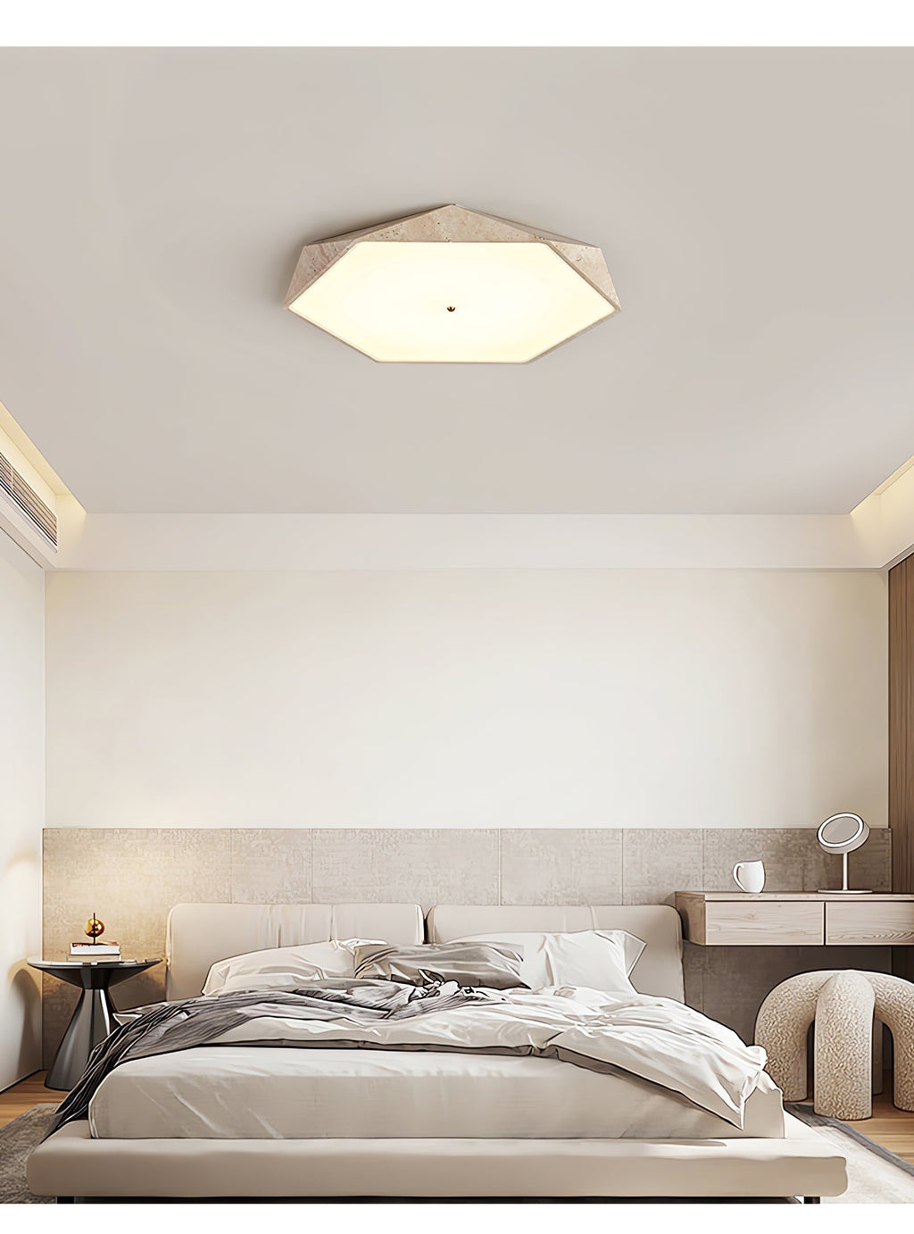 Nethenelia Travertine Ceiling Light-Moonnatur