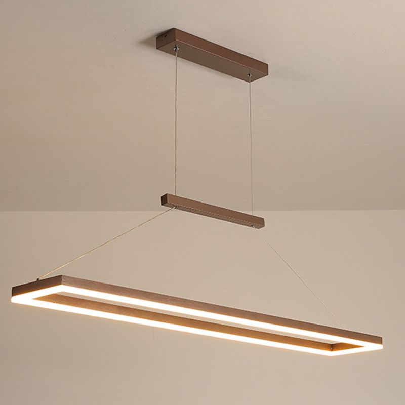 Gloen Modern Rectangular Hanging Pendant Light, Gold/Coffee - Neutralighting