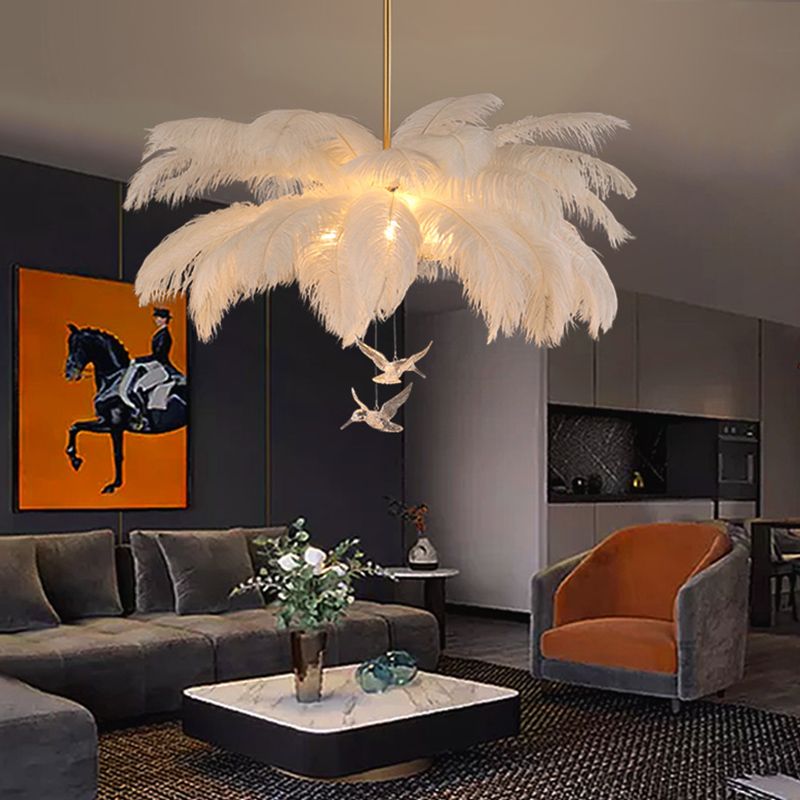 Aberelia Feather Chandelier-Moonnatur