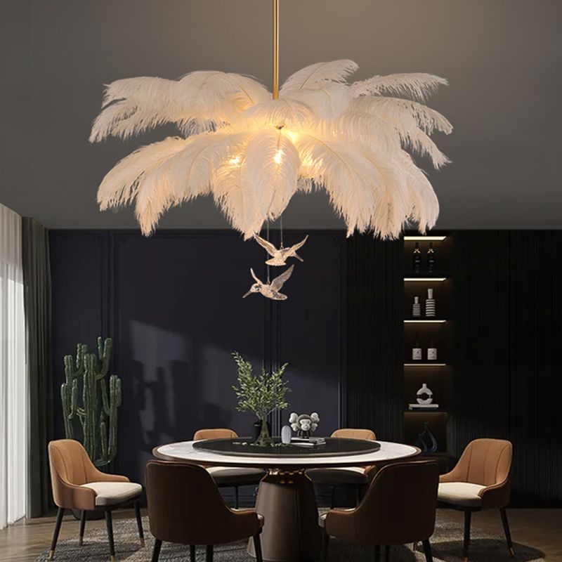 Aberelia Feather Chandelier-Moonnatur