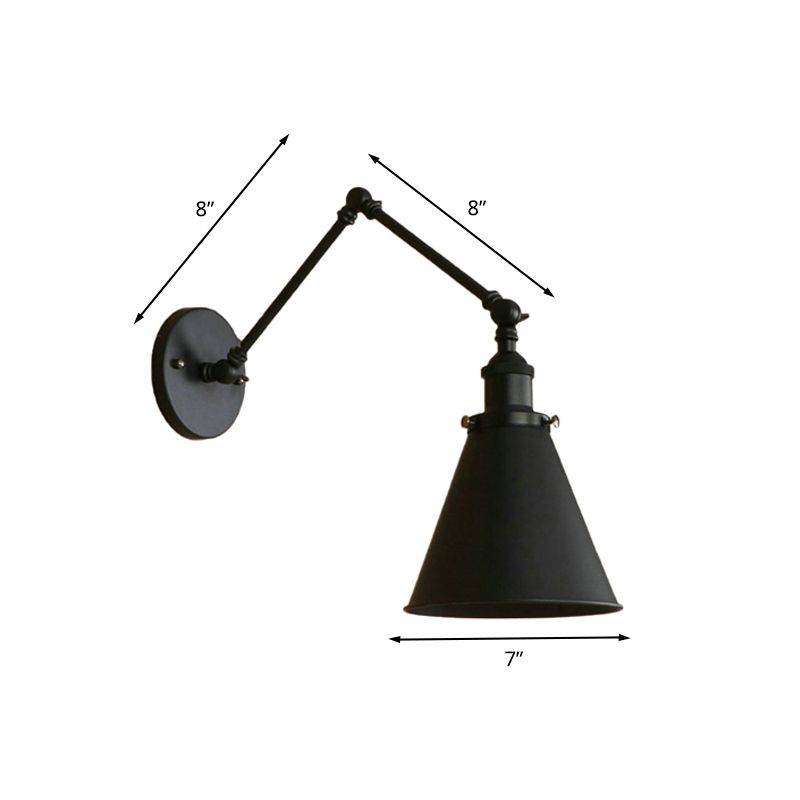 Zynar Vintage Adjustable Wall Lamp, Metal, Black/Rust, Living Room - Neutralighting