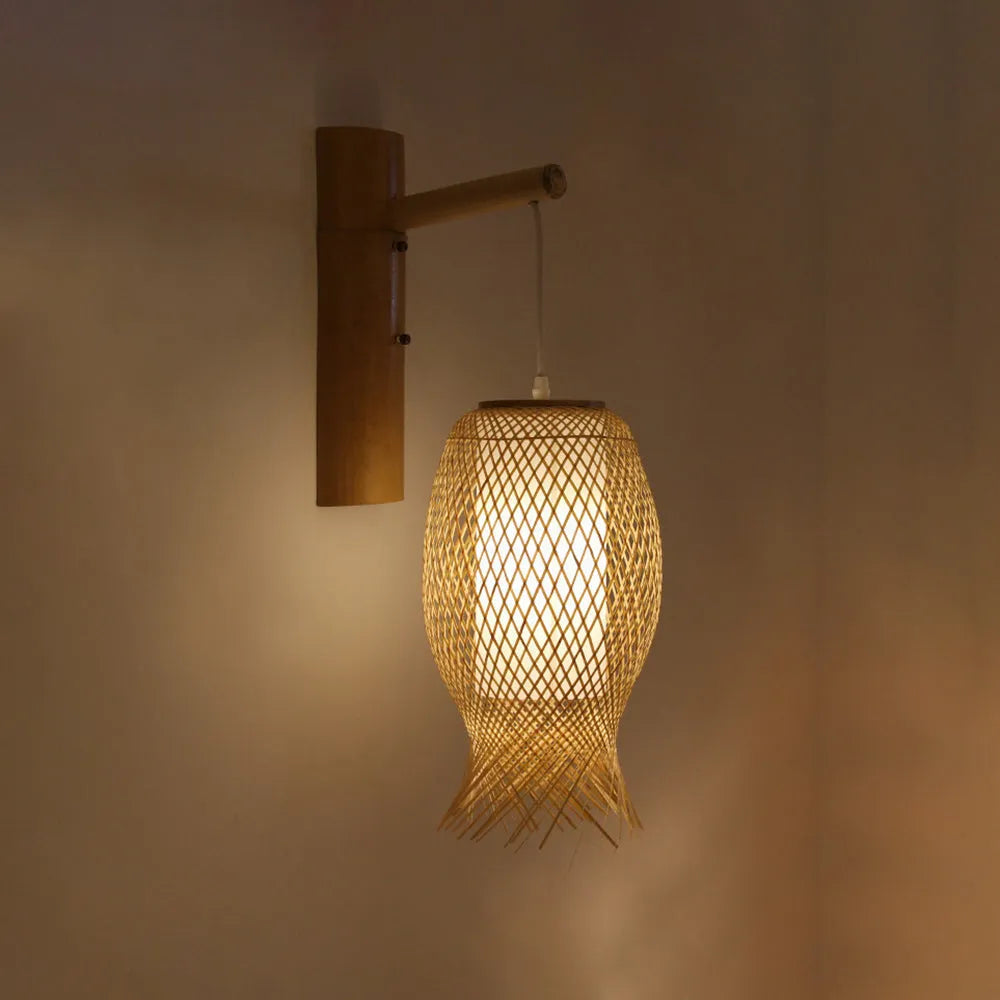 Hatherenna Rattan Wall Light-Moonnatur