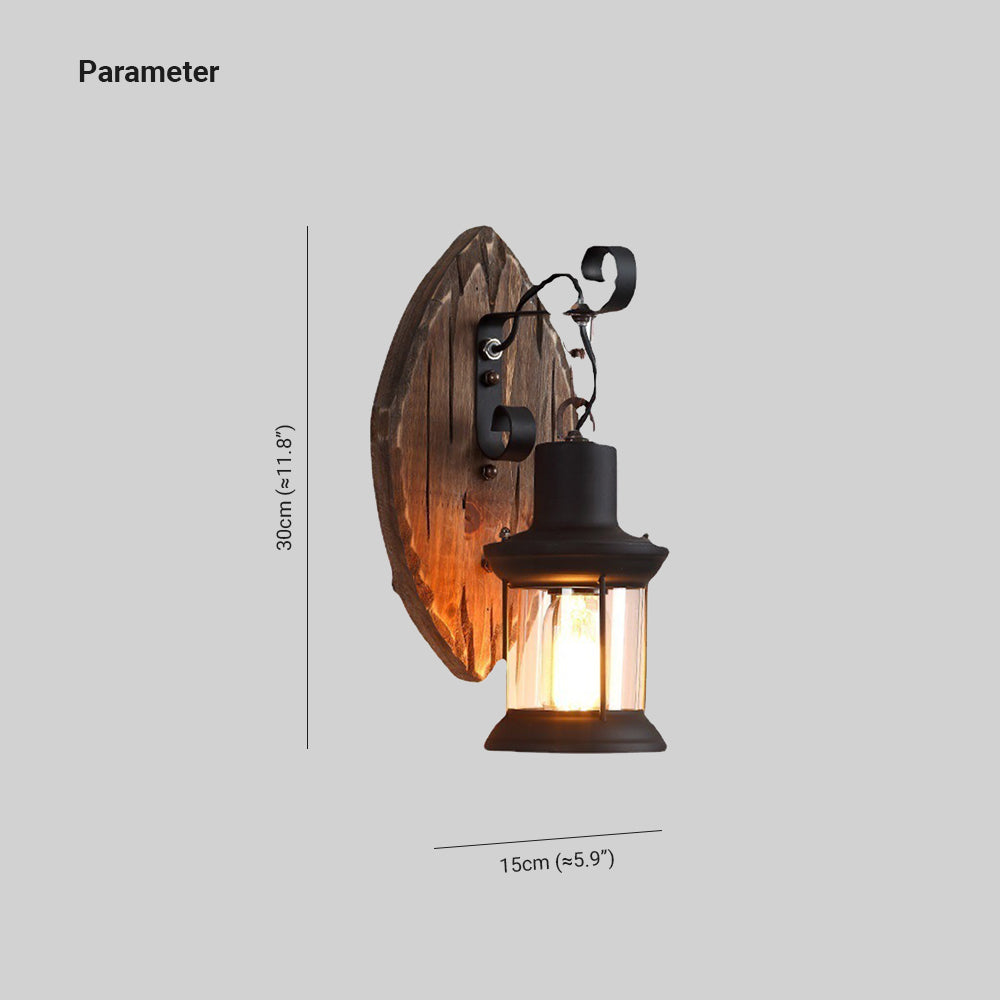 Wilveniel Pine Wood Wall Light-Moonnatur
