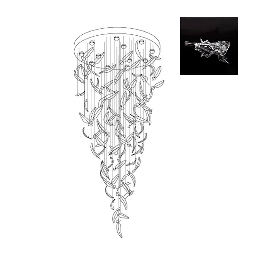 Vardenelle Glass Chandelier-Moonnatur