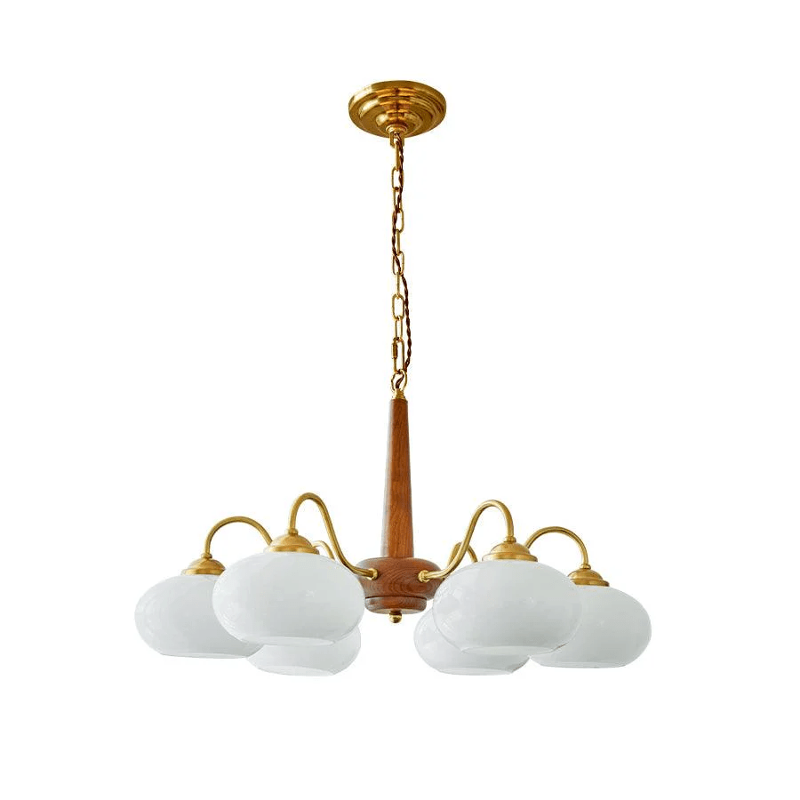 Korelle Glass Chandelier-Moonnatur