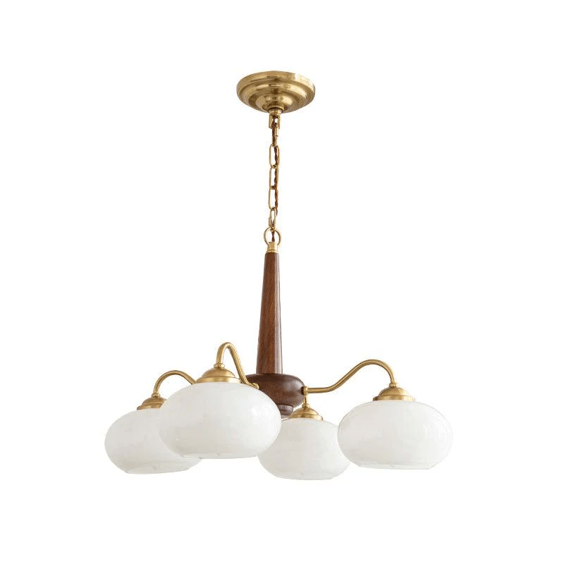 Korelle Glass Chandelier-Moonnatur