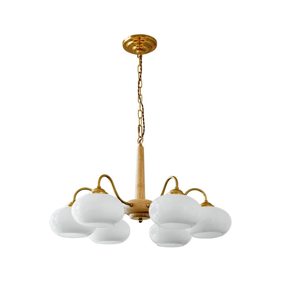 Korelle Glass Chandelier-Moonnatur