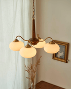 Korelle Glass Chandelier-Moonnatur