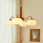 Korelle Glass Chandelier-Moonnatur