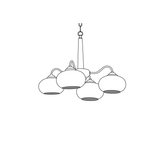 Korelle Glass Chandelier-Moonnatur