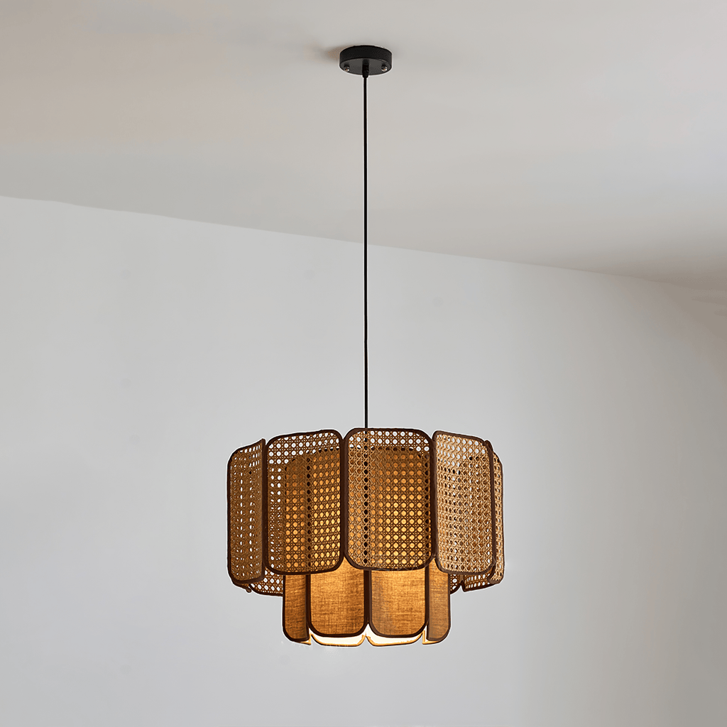 Oveleth Rattan Pendant Light-Moonnatur