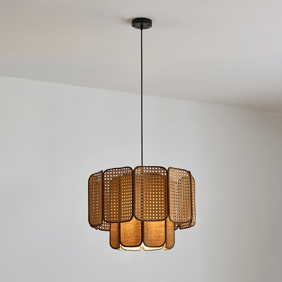 Oveleth Rattan Pendant Light-Moonnatur