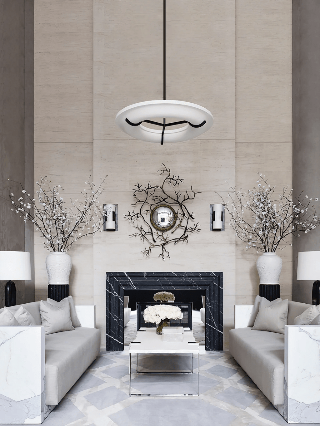 Inverwell Alabaster Chandelier-Moonnatur