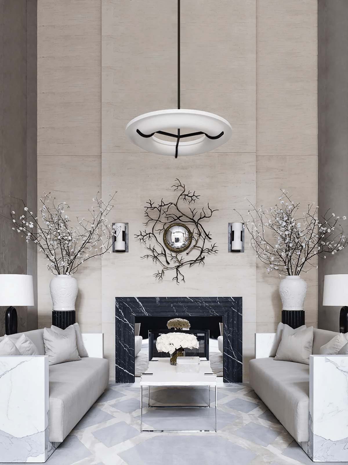 Inverwell Alabaster Chandelier-Moonnatur