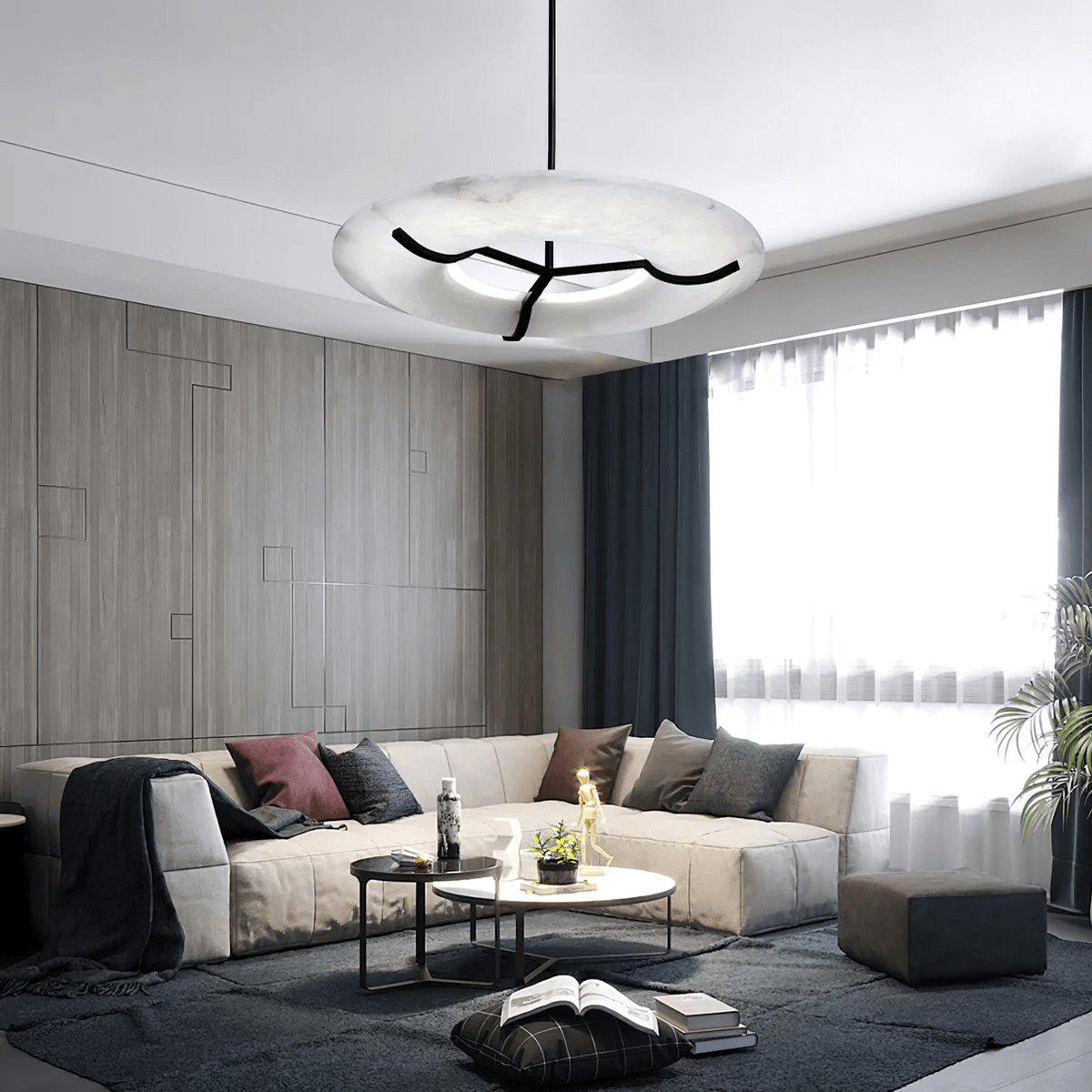 Inverwell Alabaster Chandelier-Moonnatur