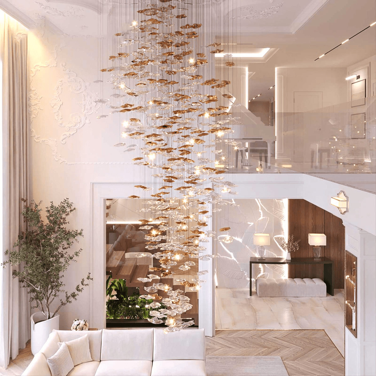 Osternia Glass Chandelier-Moonnatur