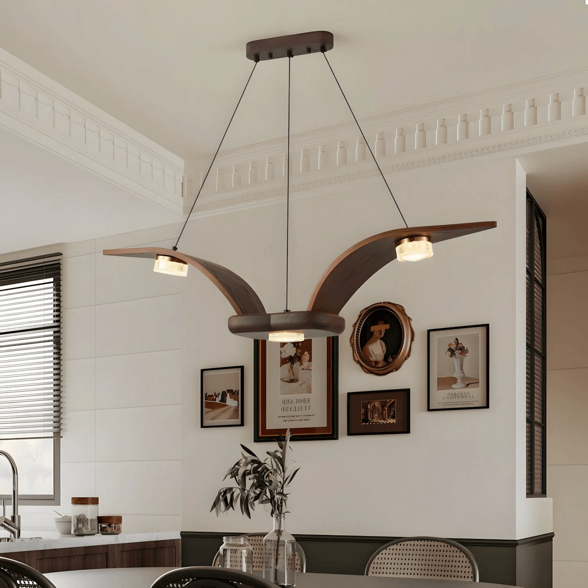 Haveris Wood Chandelier-Moonnatur