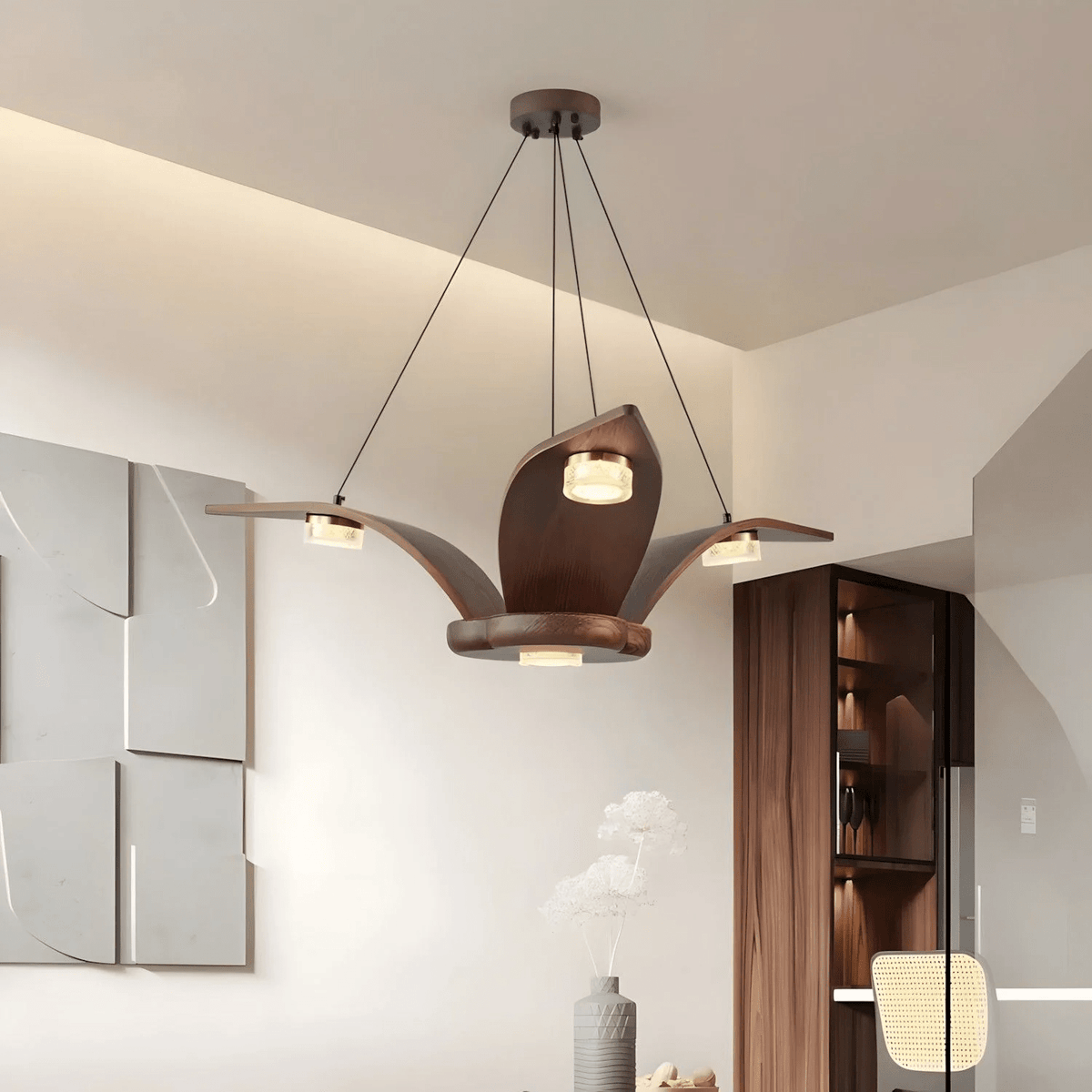 Haveris Wood Chandelier-Moonnatur