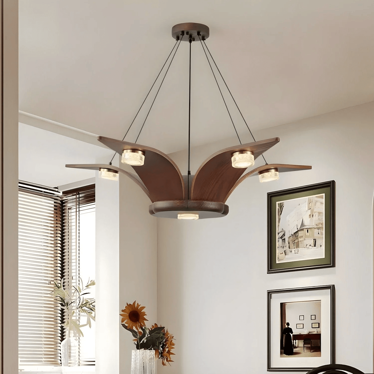 Haveris Wood Chandelier-Moonnatur