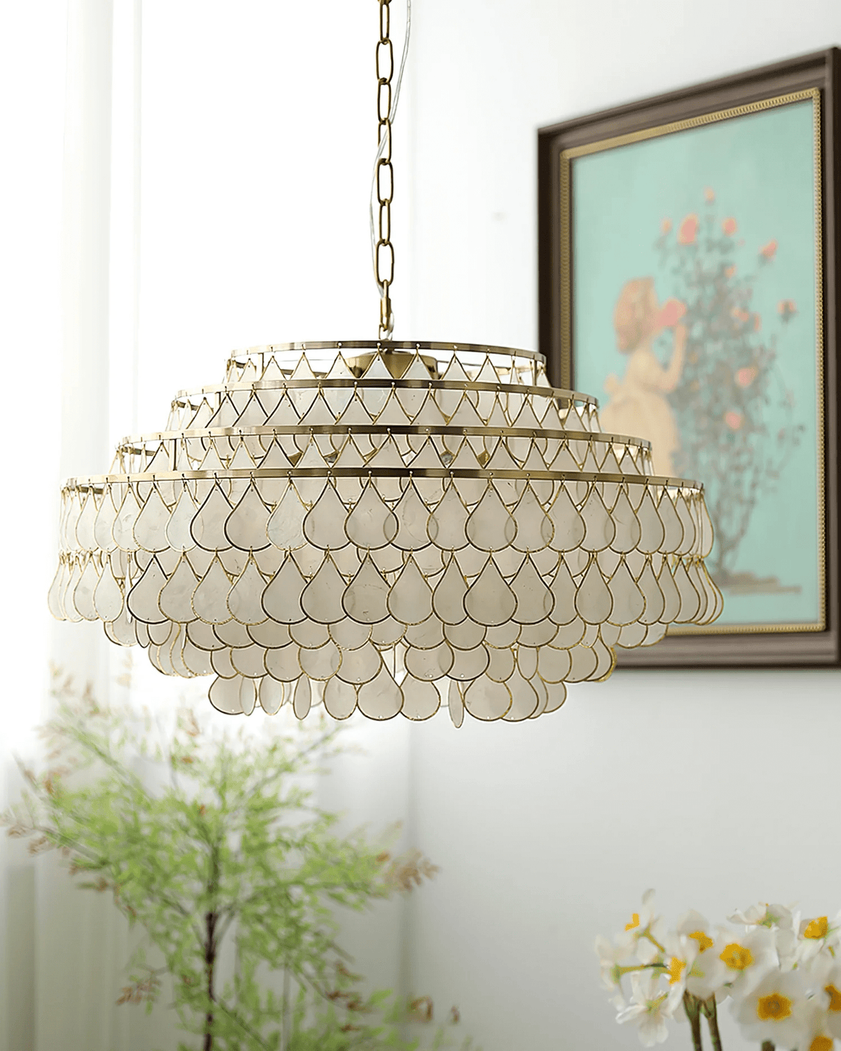 Savenwyn Shell Chandelier-Moonnatur