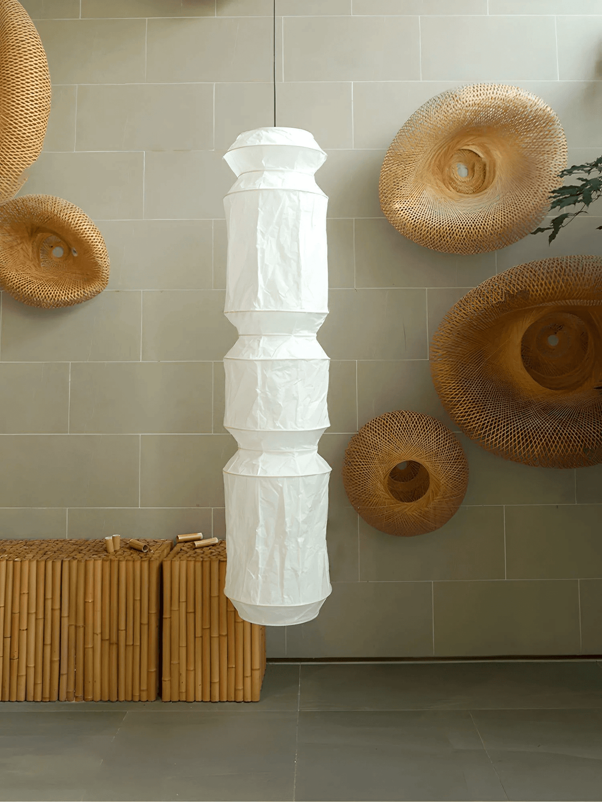 Torrenelis Paper Pendant Light-Moonnatur