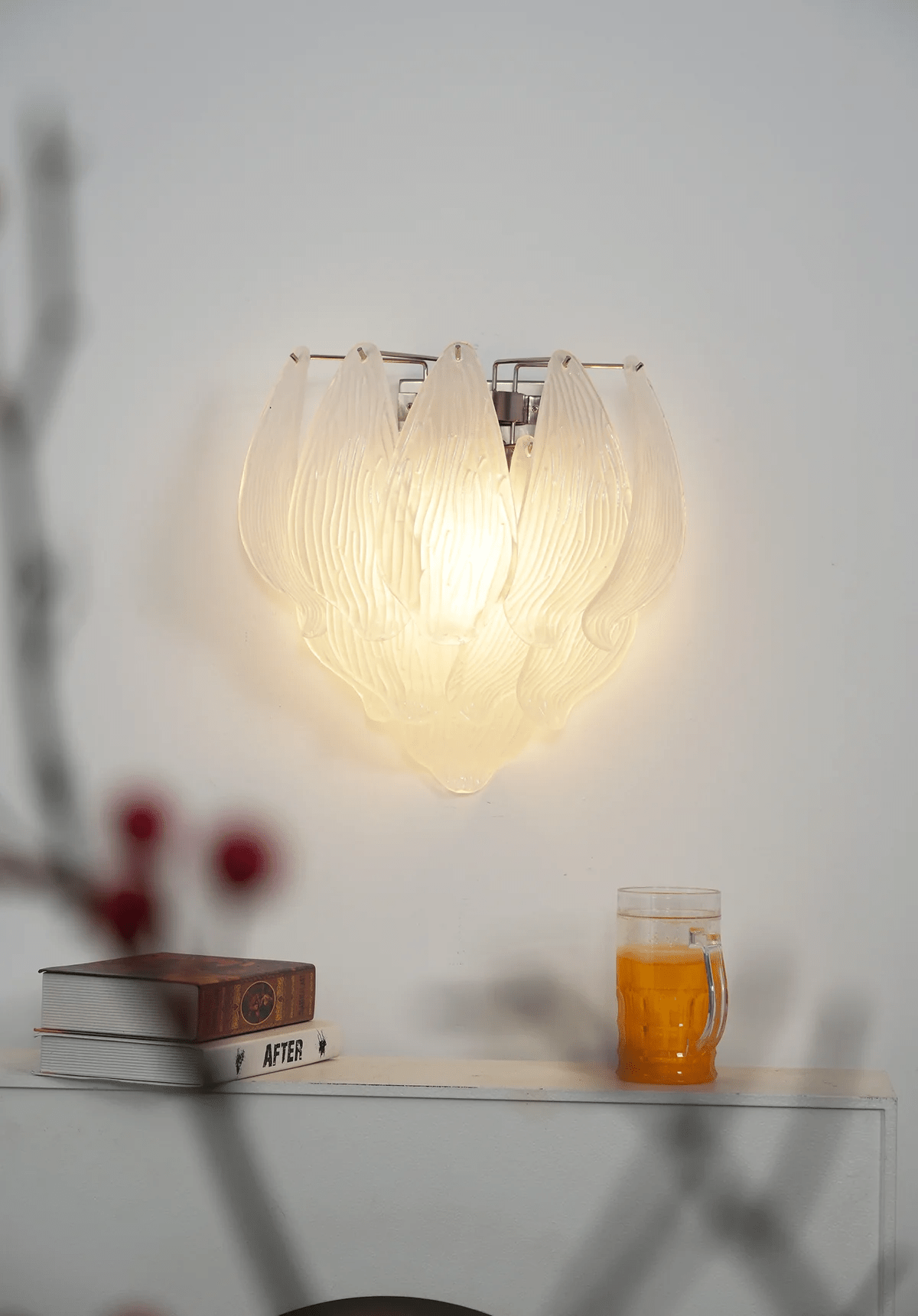 Dunselina Glass Wall Light-Moonnatur