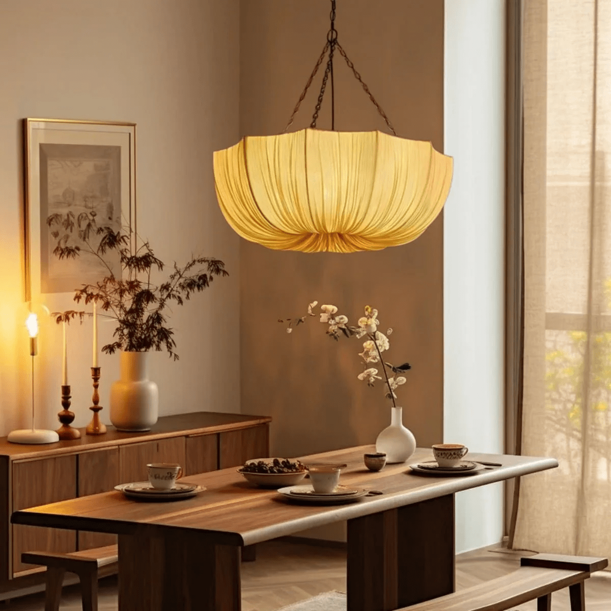 Ulvenera Fabric Pendant Light-Moonnatur