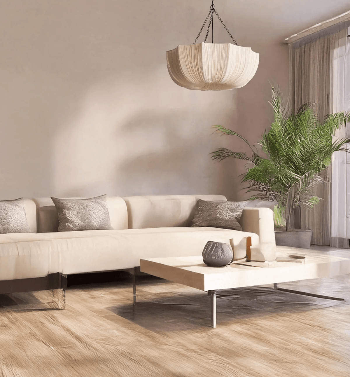 Ulvenera Fabric Pendant Light-Moonnatur