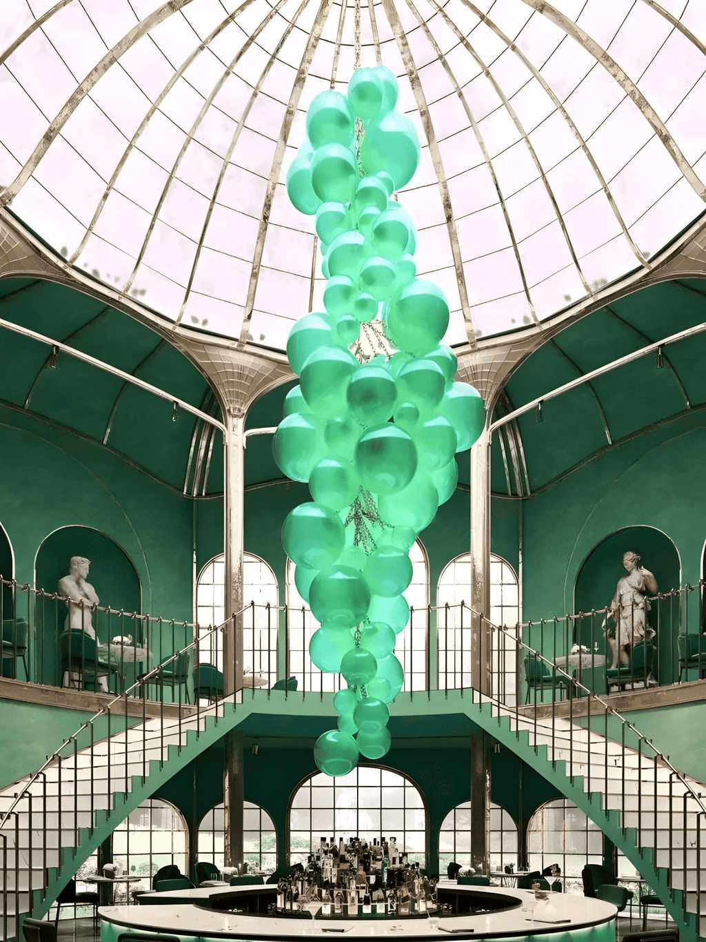 Laelera Glass Chandelier-Moonnatur